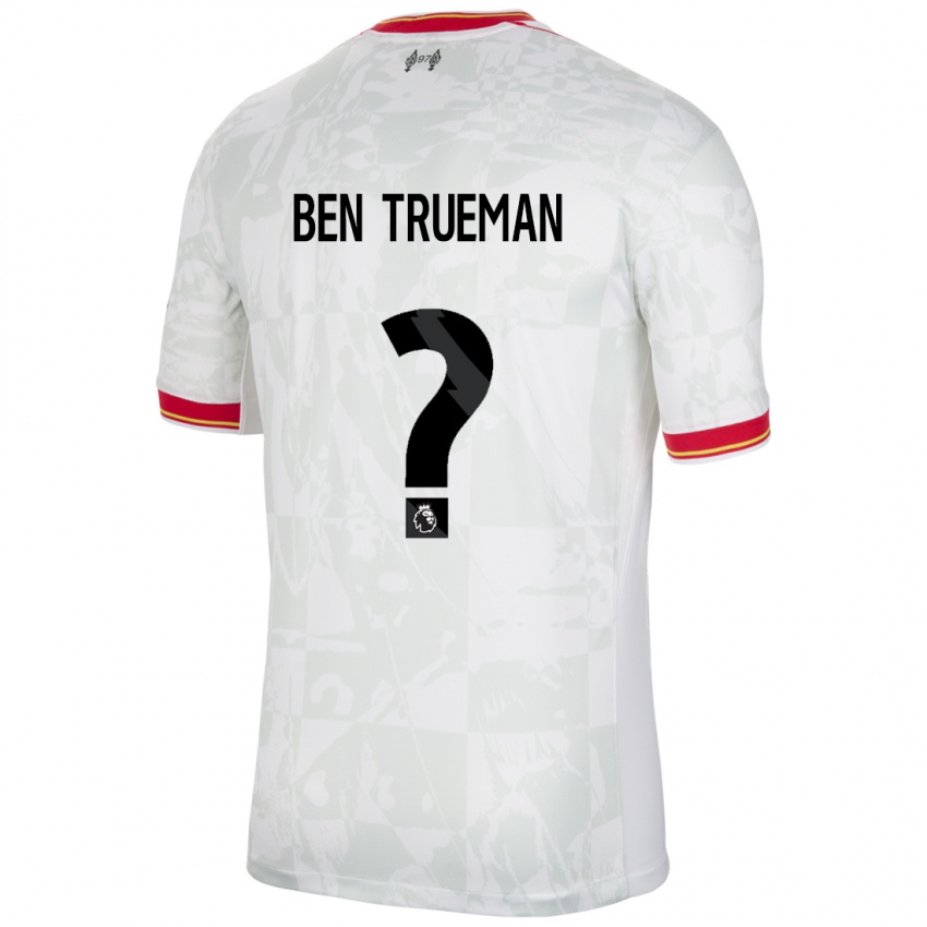 Niño Camiseta Ben Trueman #0 Blanco Rojo Negro Equipación Tercera 2024/25 La Camisa Perú