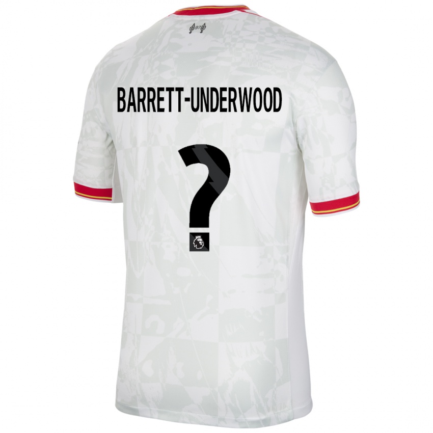 Niño Camiseta Keehan Barrett-Underwood #0 Blanco Rojo Negro Equipación Tercera 2024/25 La Camisa Perú