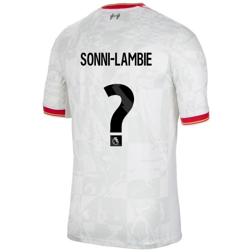 Niño Camiseta Joshua Sonni-Lambie #0 Blanco Rojo Negro Equipación Tercera 2024/25 La Camisa Perú