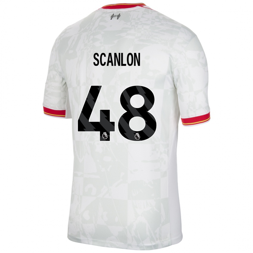 Niño Camiseta Calum Scanlon #48 Blanco Rojo Negro Equipación Tercera 2024/25 La Camisa Perú