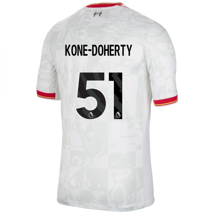 Niño Camiseta Trent Kone-Doherty #51 Blanco Rojo Negro Equipación Tercera 2024/25 La Camisa Perú