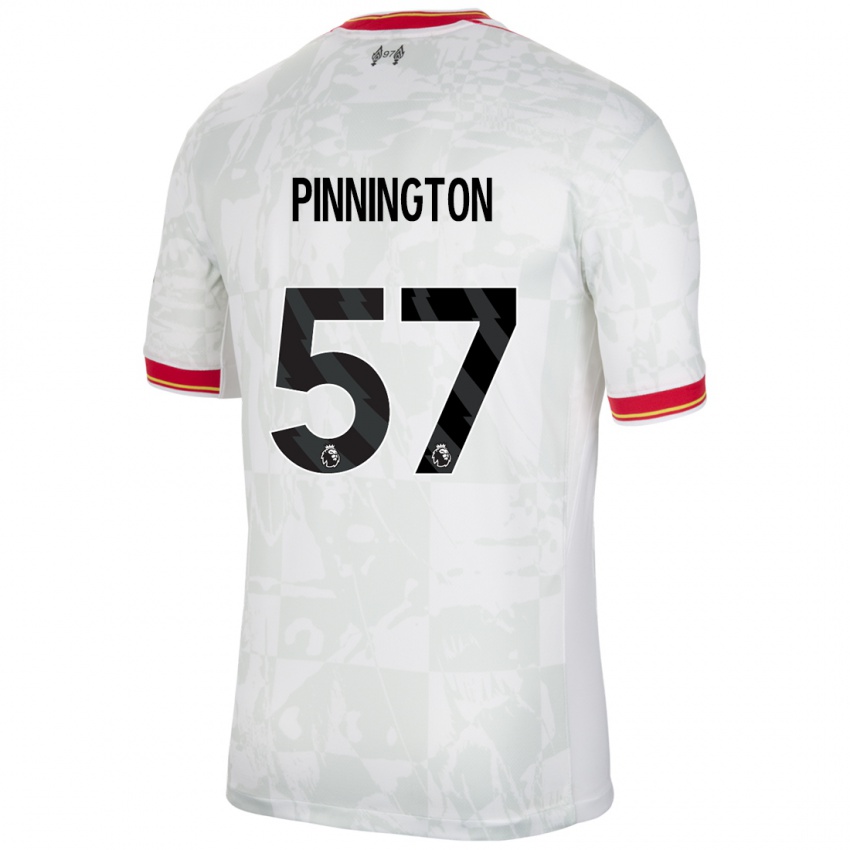 Niño Camiseta Carter Pinnington #57 Blanco Rojo Negro Equipación Tercera 2024/25 La Camisa Perú