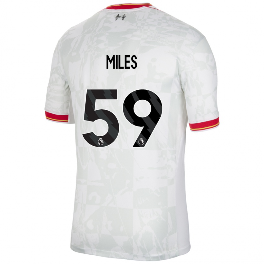 Niño Camiseta Terence Miles #59 Blanco Rojo Negro Equipación Tercera 2024/25 La Camisa Perú