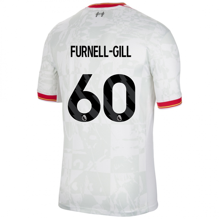 Niño Camiseta Luca Furnell-Gill #60 Blanco Rojo Negro Equipación Tercera 2024/25 La Camisa Perú