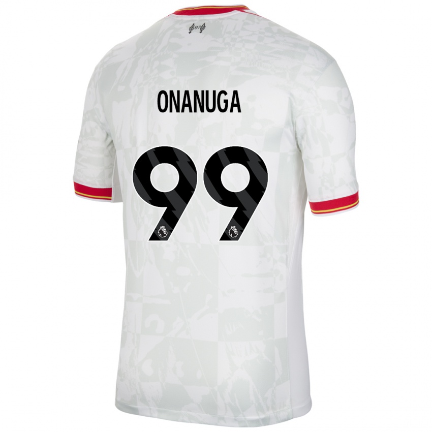 Niño Camiseta Fola Onanuga #99 Blanco Rojo Negro Equipación Tercera 2024/25 La Camisa Perú