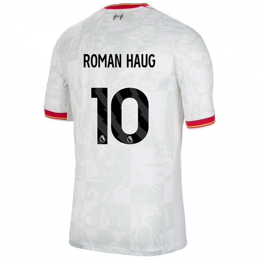 Niño Camiseta Sophie Román Haug #10 Blanco Rojo Negro Equipación Tercera 2024/25 La Camisa Perú