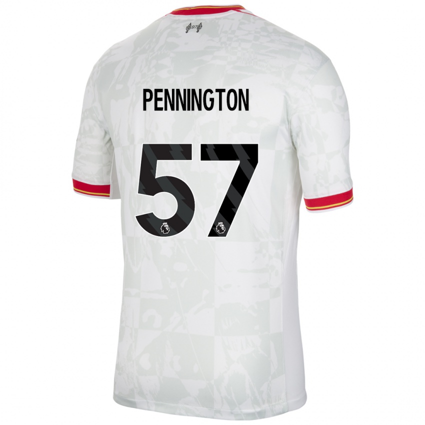 Niño Camiseta Cody Pennington #57 Blanco Rojo Negro Equipación Tercera 2024/25 La Camisa Perú