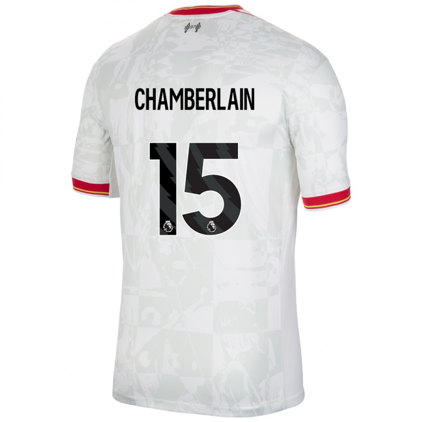 Niño Camiseta Alex Oxlade Chamberlain #15 Blanco Rojo Negro Equipación Tercera 2024/25 La Camisa Perú