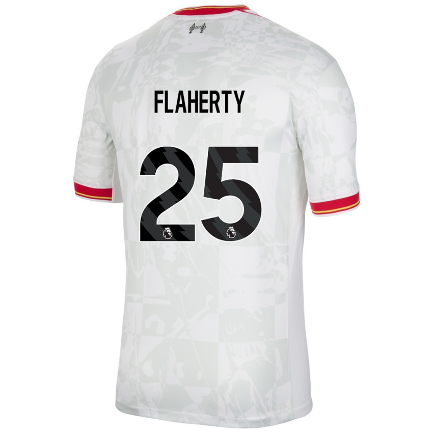 Niño Camiseta Gilly Flaherty #25 Blanco Rojo Negro Equipación Tercera 2024/25 La Camisa Perú