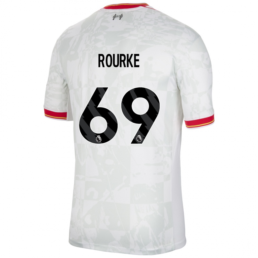 Niño Camiseta Fidel O'rourke #69 Blanco Rojo Negro Equipación Tercera 2024/25 La Camisa Perú