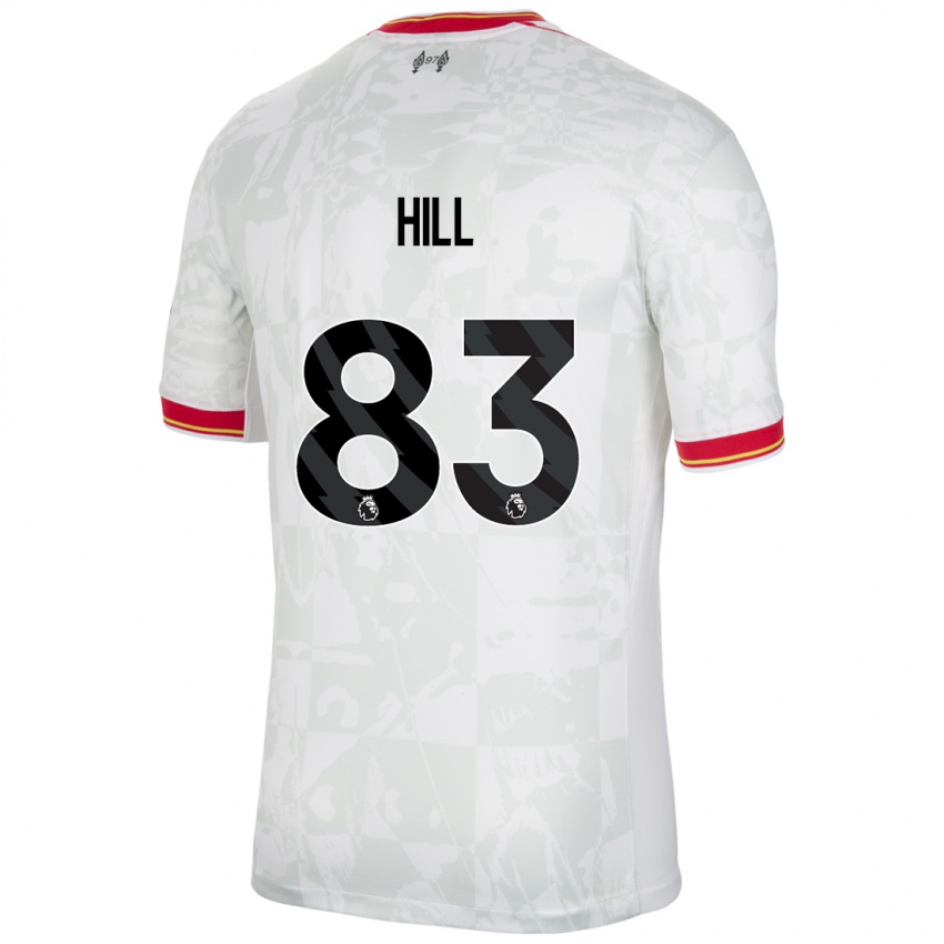 Niño Camiseta Thomas Hill #83 Blanco Rojo Negro Equipación Tercera 2024/25 La Camisa Perú