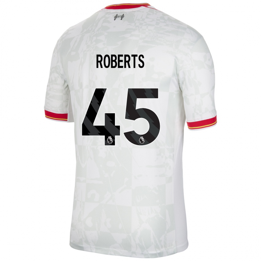 Niño Camiseta Iwan Roberts #45 Blanco Rojo Negro Equipación Tercera 2024/25 La Camisa Perú