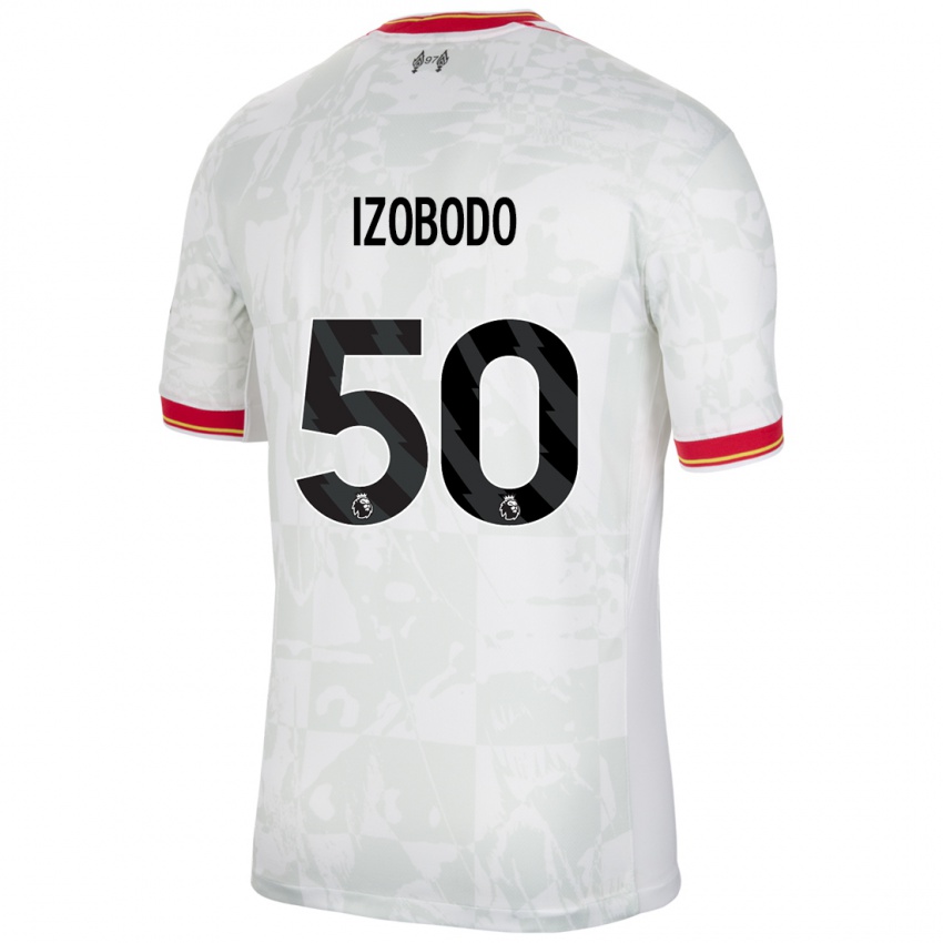 Niño Camiseta Elijah Izobodo John #50 Blanco Rojo Negro Equipación Tercera 2024/25 La Camisa Perú