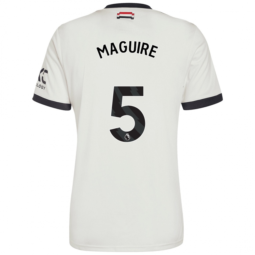 Niño Camiseta Harry Maguire #5 Blanquecino Equipación Tercera 2024/25 La Camisa Perú