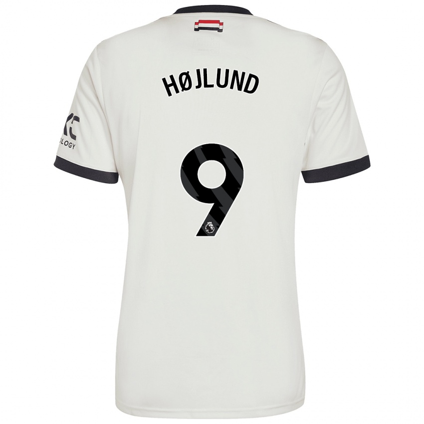 Niño Camiseta Rasmus Højlund #9 Blanquecino Equipación Tercera 2024/25 La Camisa Perú