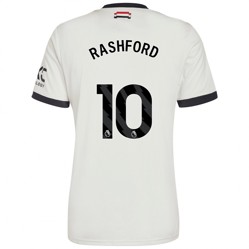 Niño Camiseta Marcus Rashford #10 Blanquecino Equipación Tercera 2024/25 La Camisa Perú