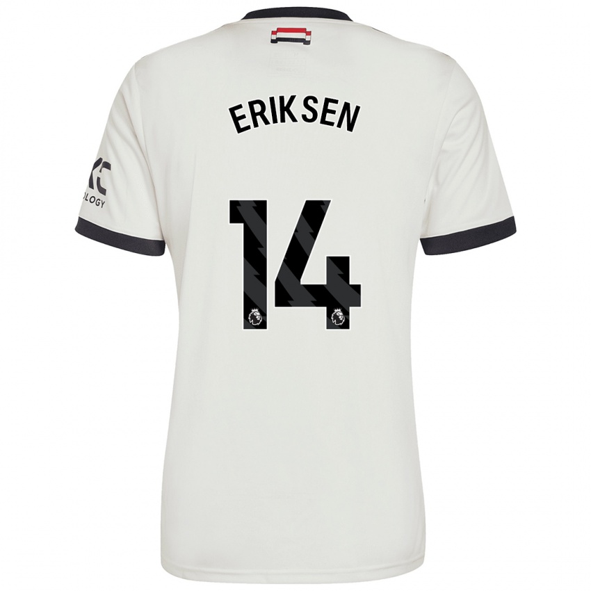 Niño Camiseta Christian Eriksen #14 Blanquecino Equipación Tercera 2024/25 La Camisa Perú