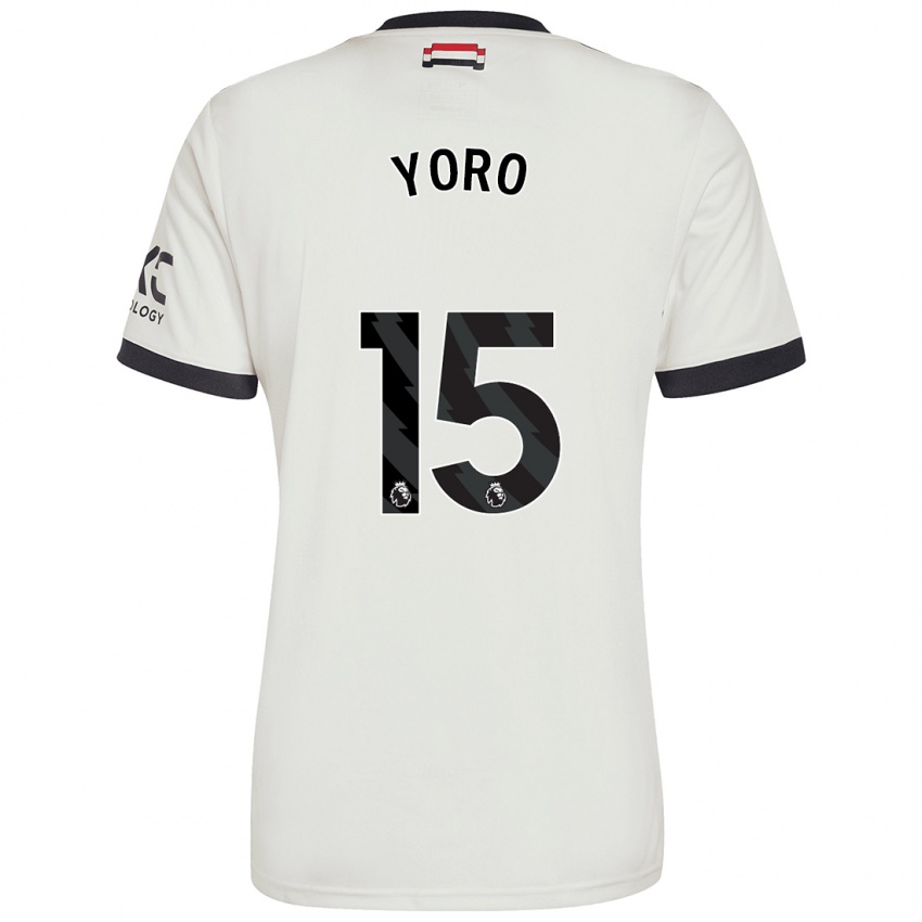 Niño Camiseta Leny Yoro #15 Blanquecino Equipación Tercera 2024/25 La Camisa Perú