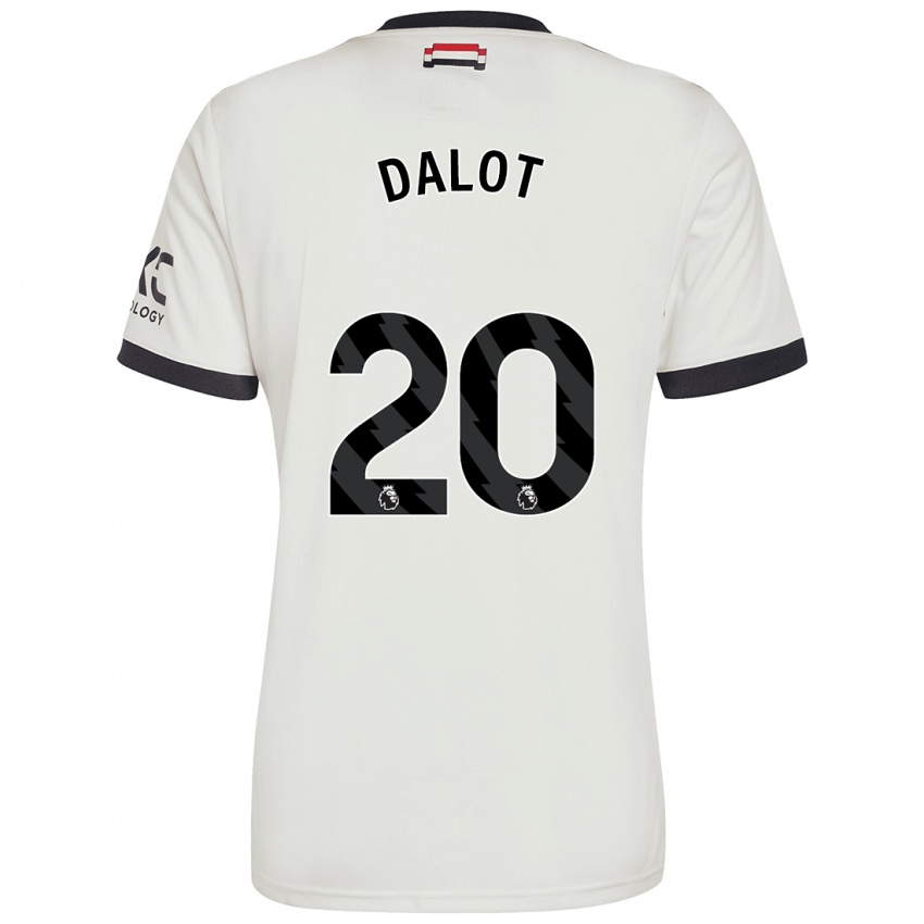 Niño Camiseta Diogo Dalot #20 Blanquecino Equipación Tercera 2024/25 La Camisa Perú