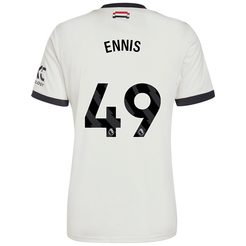 Niño Camiseta Ethan Ennis #49 Blanquecino Equipación Tercera 2024/25 La Camisa Perú