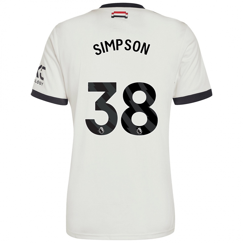 Niño Camiseta Jess Simpson #38 Blanquecino Equipación Tercera 2024/25 La Camisa Perú