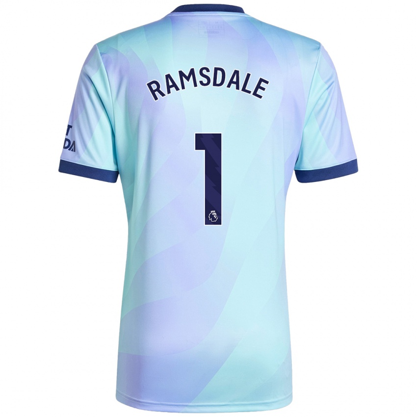 Niño Camiseta Aaron Ramsdale #1 Agua Equipación Tercera 2024/25 La Camisa Perú