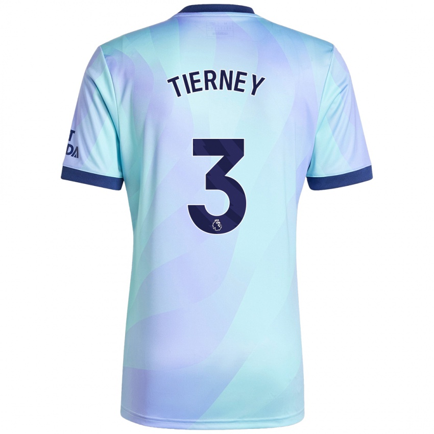 Niño Camiseta Kieran Tierney #3 Agua Equipación Tercera 2024/25 La Camisa Perú