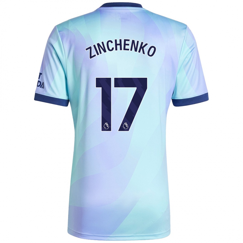 Niño Camiseta Oleksandr Zinchenko #17 Agua Equipación Tercera 2024/25 La Camisa Perú