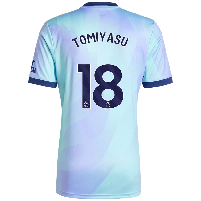 Niño Camiseta Takehiro Tomiyasu #18 Agua Equipación Tercera 2024/25 La Camisa Perú