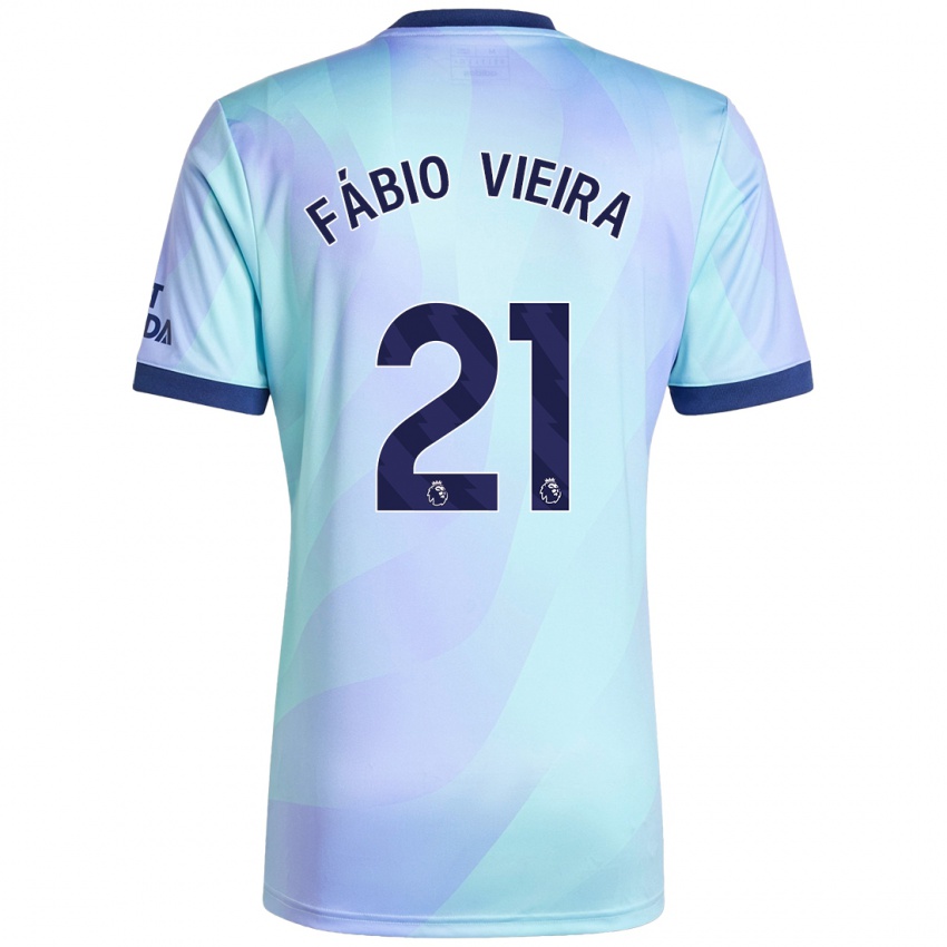 Niño Camiseta Fabio Vieira #21 Agua Equipación Tercera 2024/25 La Camisa Perú