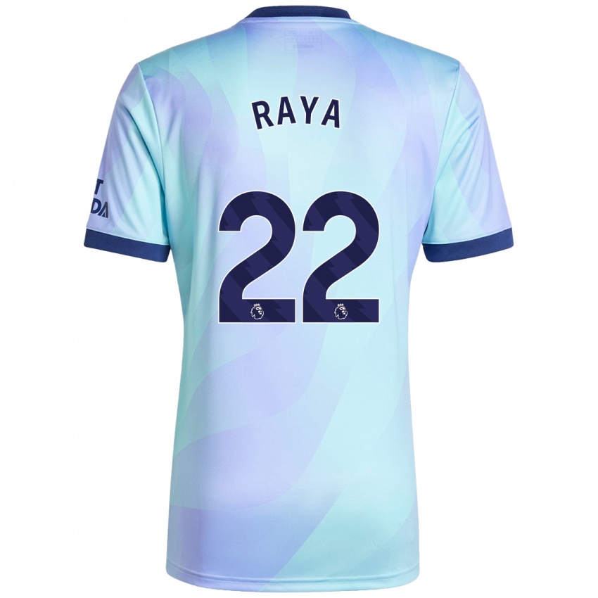 Niño Camiseta David Raya #22 Agua Equipación Tercera 2024/25 La Camisa Perú