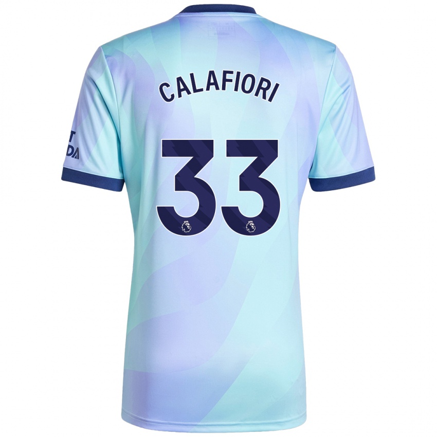 Niño Camiseta Riccardo Calafiori #33 Agua Equipación Tercera 2024/25 La Camisa Perú