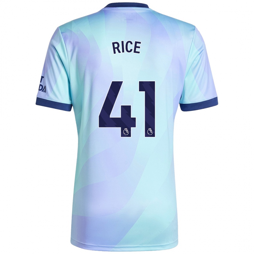 Niño Camiseta Declan Rice #41 Agua Equipación Tercera 2024/25 La Camisa Perú