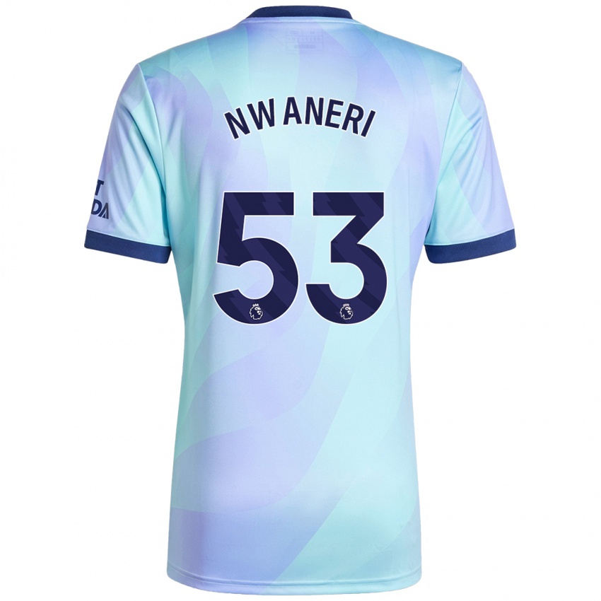 Niño Camiseta Ethan Nwaneri #53 Agua Equipación Tercera 2024/25 La Camisa Perú