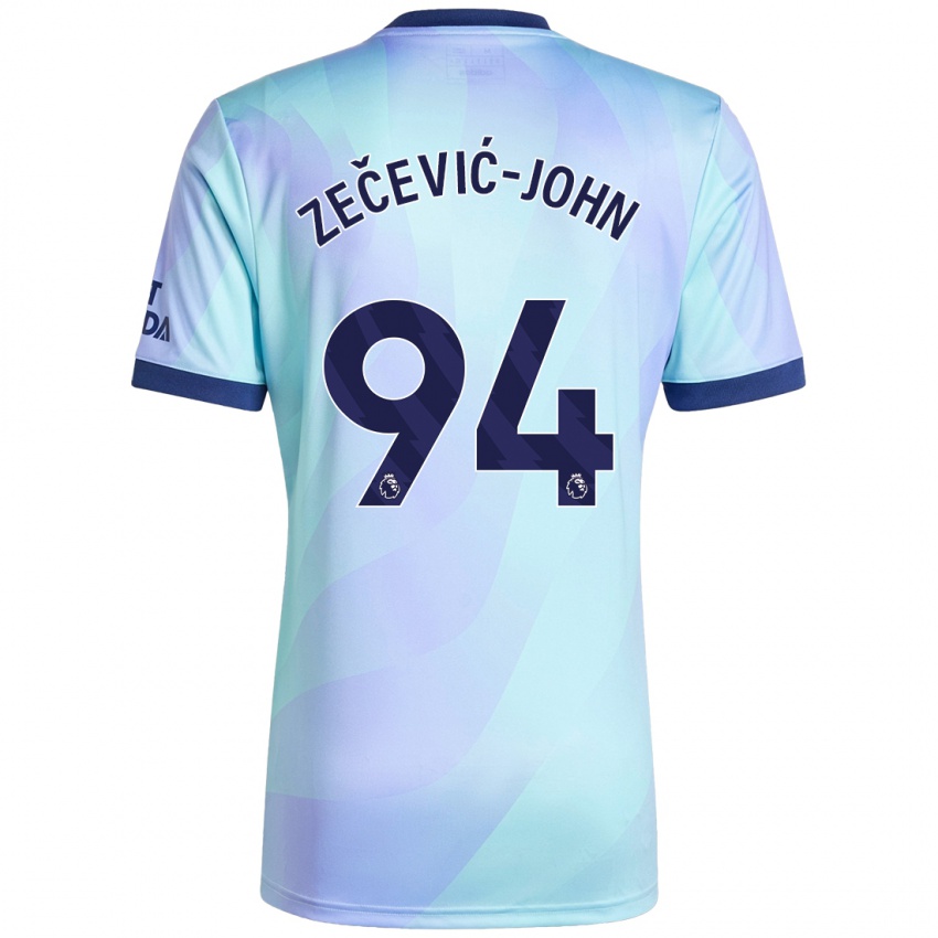 Niño Camiseta Louis Zečević-John #94 Agua Equipación Tercera 2024/25 La Camisa Perú