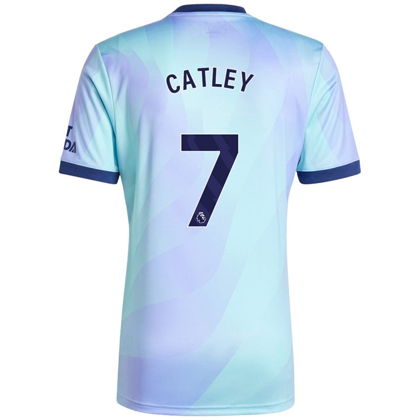 Niño Camiseta Stephanie Catley #7 Agua Equipación Tercera 2024/25 La Camisa Perú