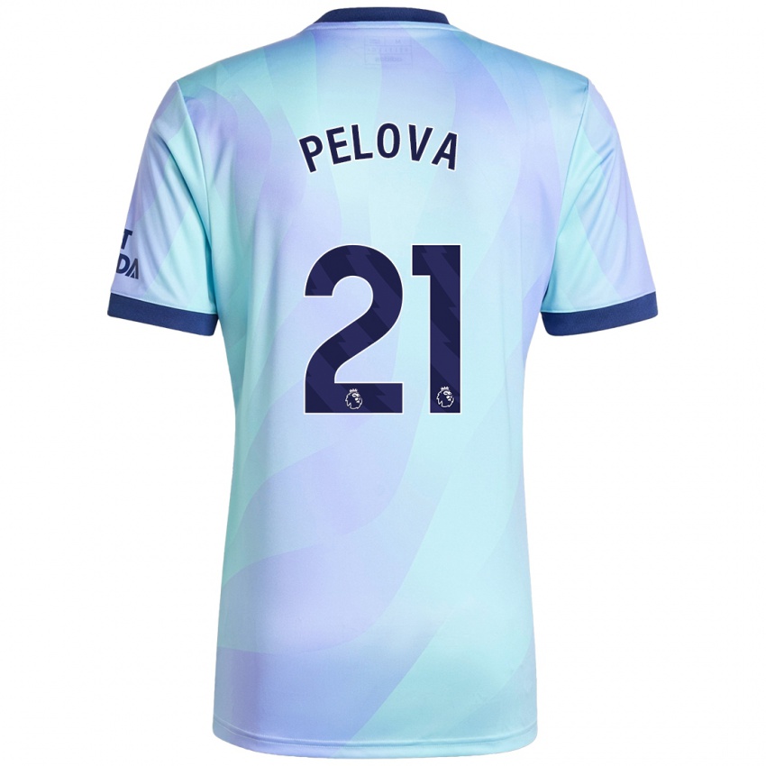 Niño Camiseta Victoria Pelova #21 Agua Equipación Tercera 2024/25 La Camisa Perú