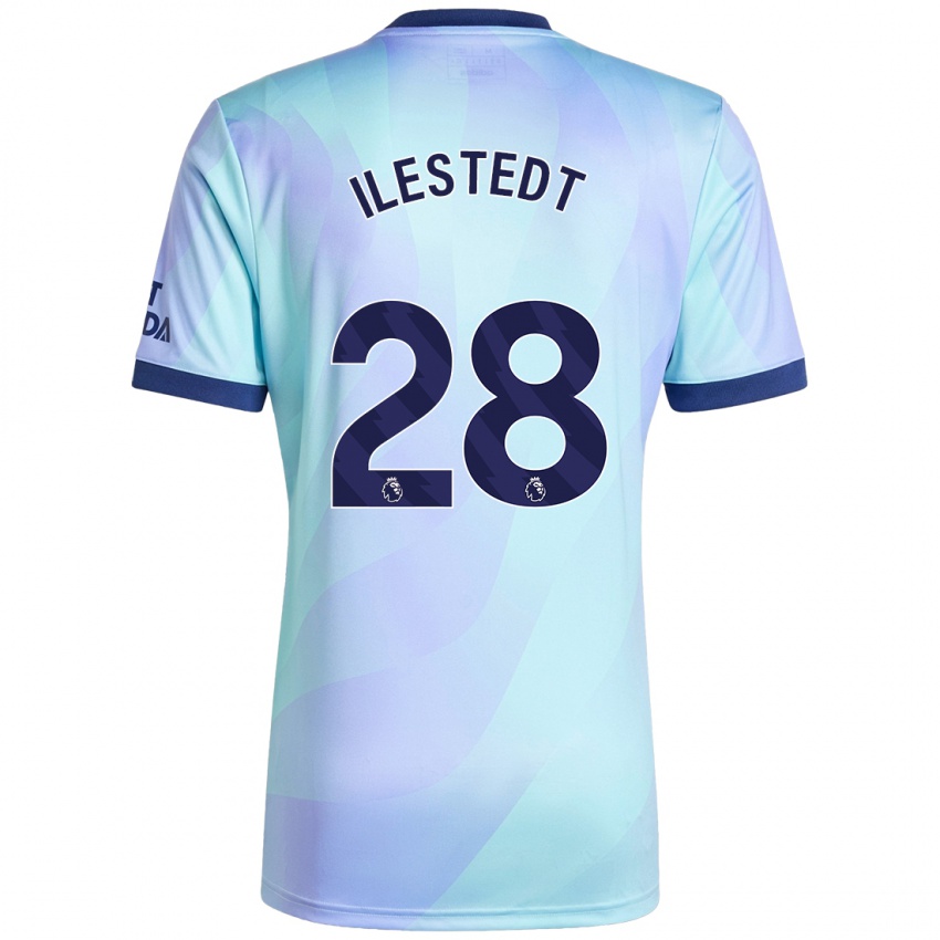 Niño Camiseta Amanda Ilestedt #28 Agua Equipación Tercera 2024/25 La Camisa Perú