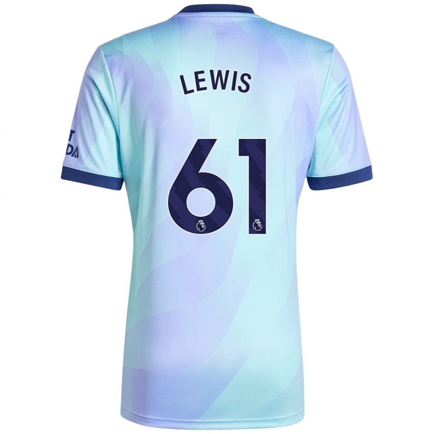 Niño Camiseta George Lewis #61 Agua Equipación Tercera 2024/25 La Camisa Perú