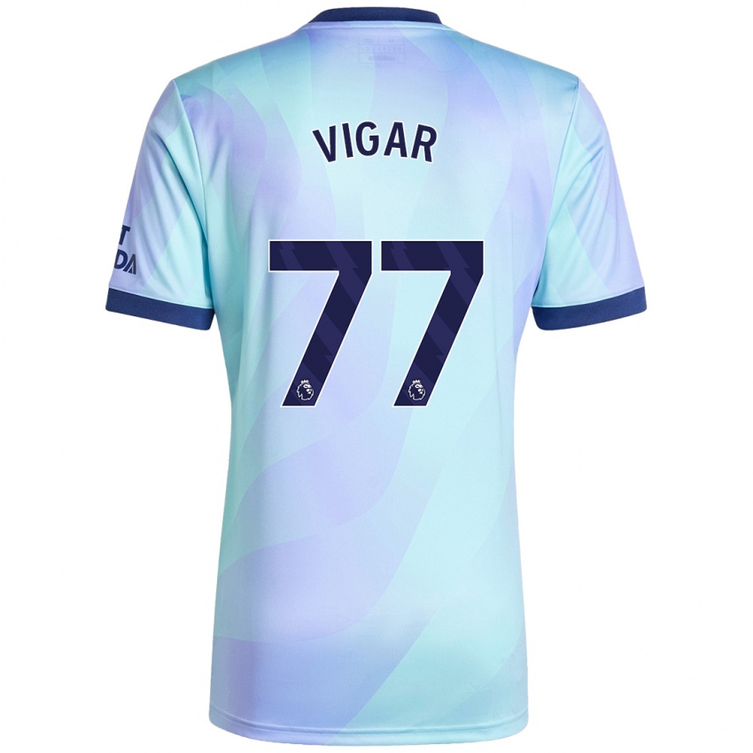 Niño Camiseta Billy Vigar #77 Agua Equipación Tercera 2024/25 La Camisa Perú