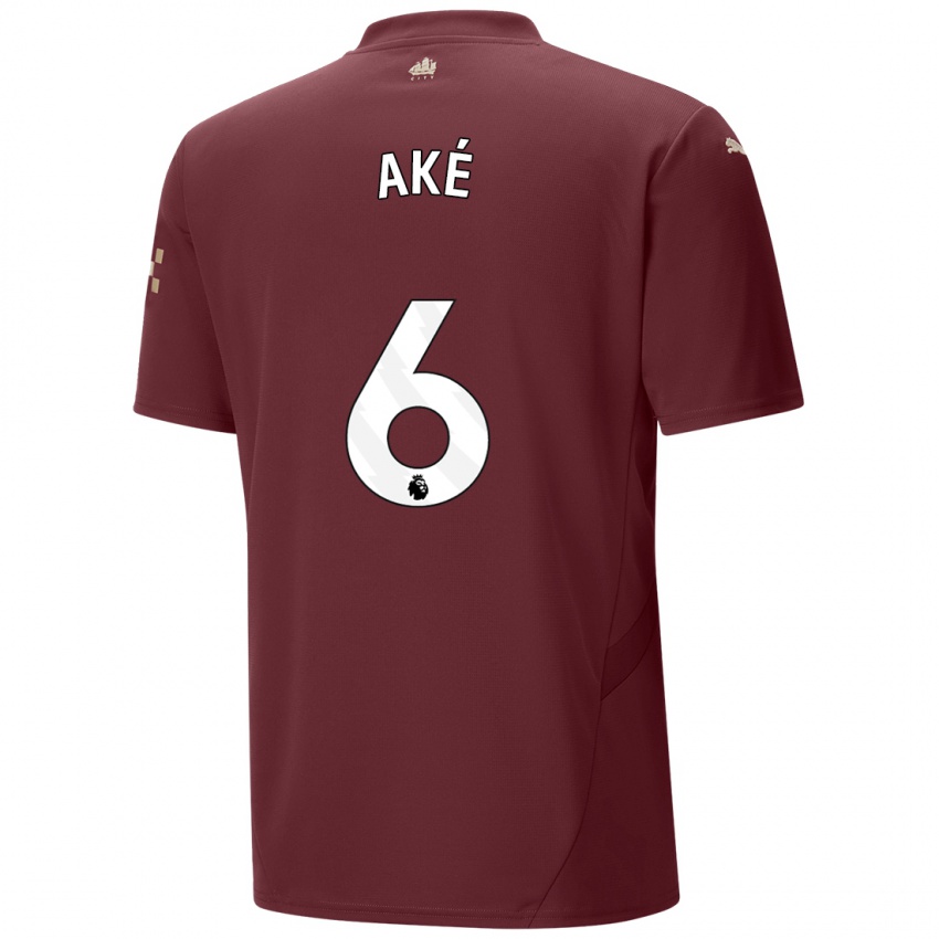 Niño Camiseta Nathan Ake #6 Granate Equipación Tercera 2024/25 La Camisa Perú