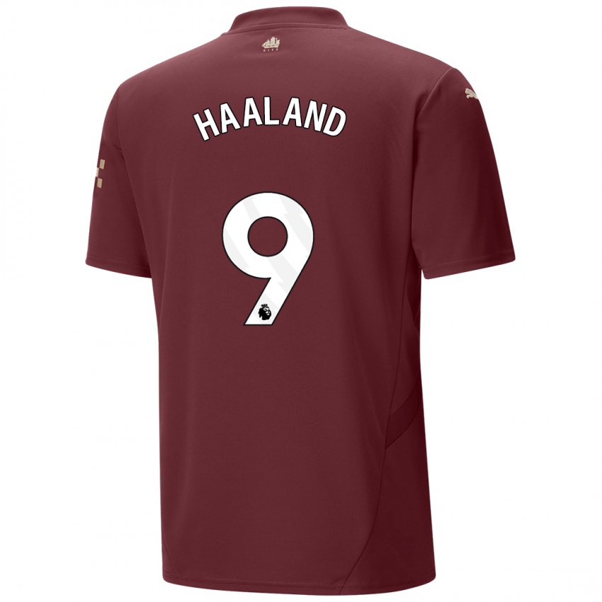 Niño Camiseta Erling Haaland #9 Granate Equipación Tercera 2024/25 La Camisa Perú