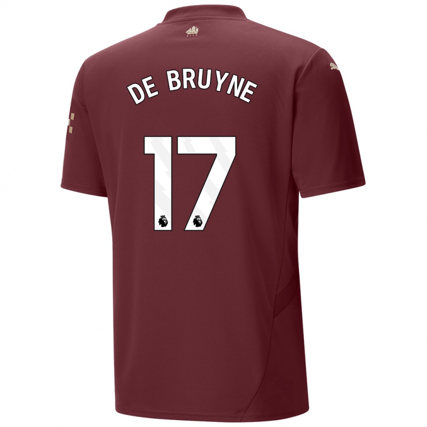 Niño Camiseta Kevin De Bruyne #17 Granate Equipación Tercera 2024/25 La Camisa Perú