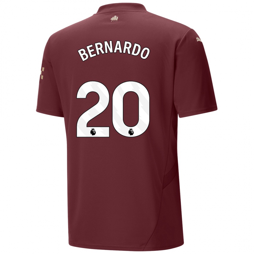 Niño Camiseta Bernardo Silva #20 Granate Equipación Tercera 2024/25 La Camisa Perú