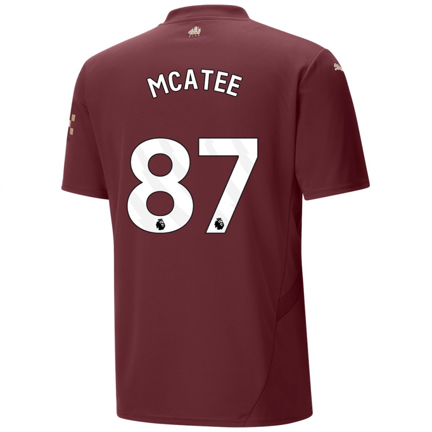 Niño Camiseta James Mcatee #87 Granate Equipación Tercera 2024/25 La Camisa Perú