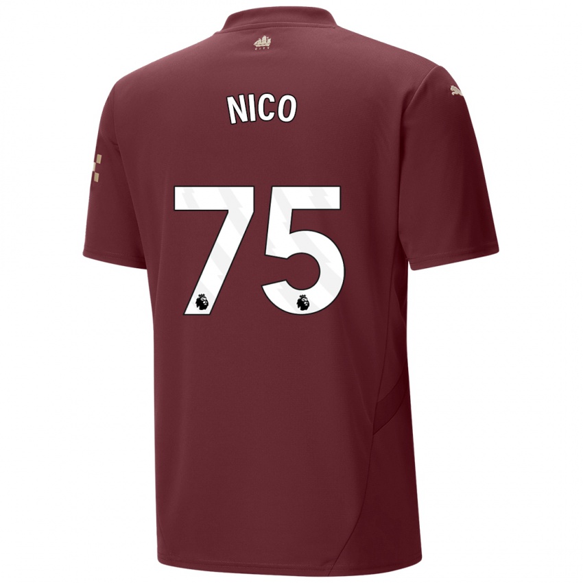 Niño Camiseta Nico O'reilly #75 Granate Equipación Tercera 2024/25 La Camisa Perú