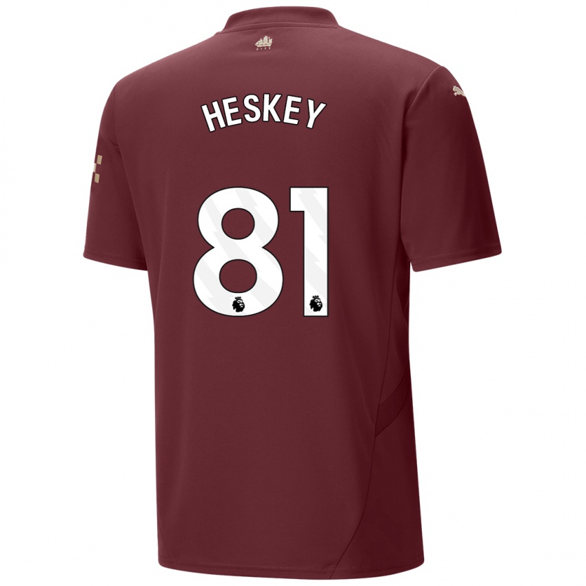 Niño Camiseta Jaden Heskey #81 Granate Equipación Tercera 2024/25 La Camisa Perú