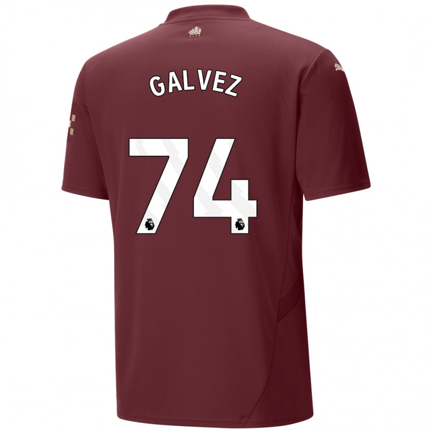 Niño Camiseta Tomas Galvez #74 Granate Equipación Tercera 2024/25 La Camisa Perú