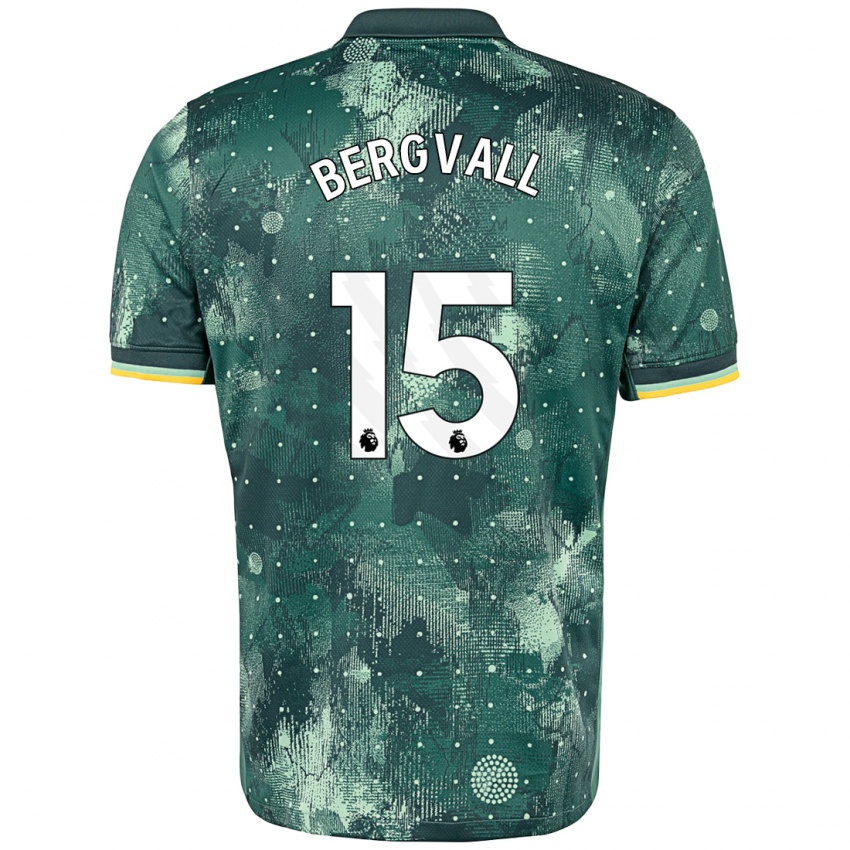 Niño Camiseta Lucas Bergvall #15 Verde Menta Equipación Tercera 2024/25 La Camisa Perú