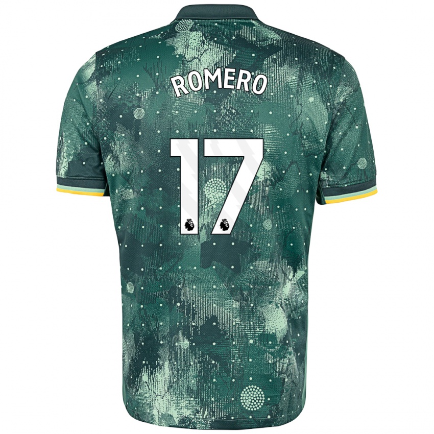 Niño Camiseta Cristian Romero #17 Verde Menta Equipación Tercera 2024/25 La Camisa Perú